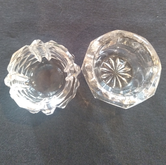 Honeycomb and Pressed/Cut glass Salt Cellars - Picture 7 of 11